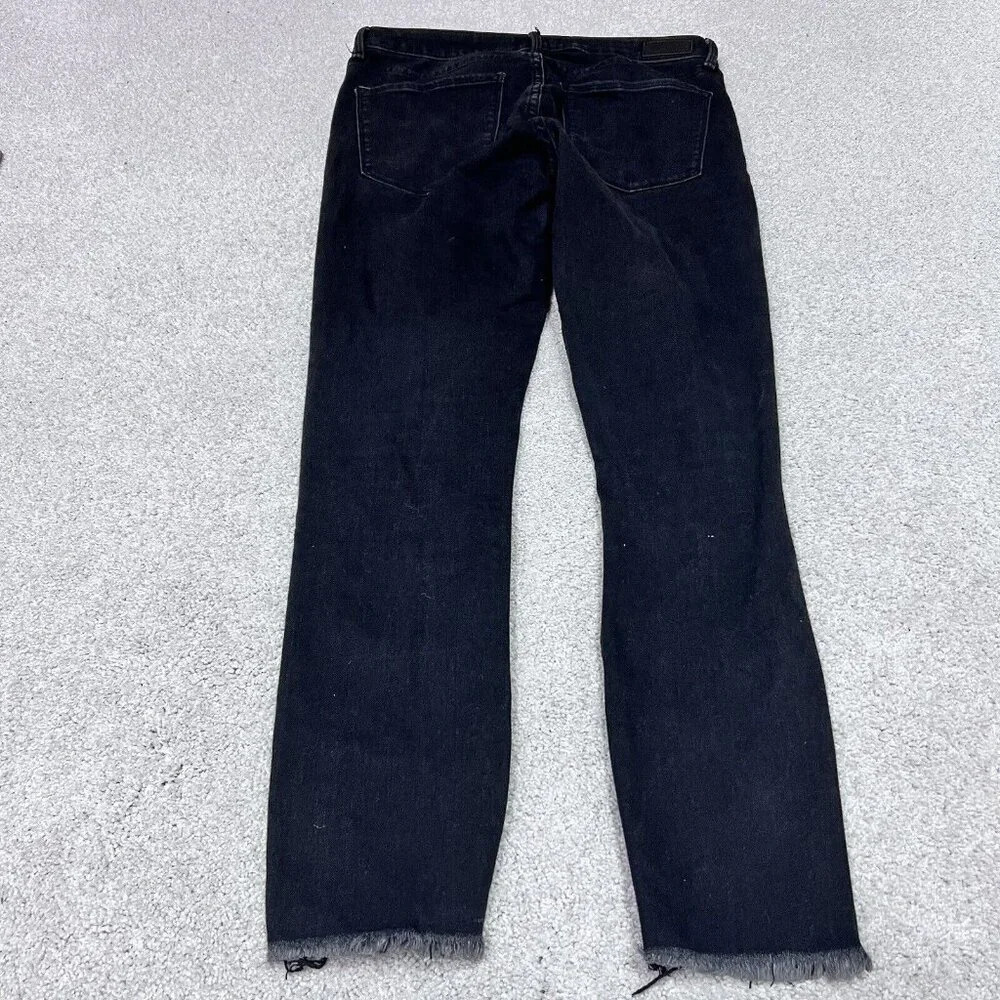 Abercrombie & Fitch Jeans Harper Low Rise Ankle Black Distressed Pockets Size 8 - Picture 9 of 11